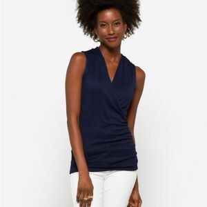 NAVY BLUE WRAP SWEATER